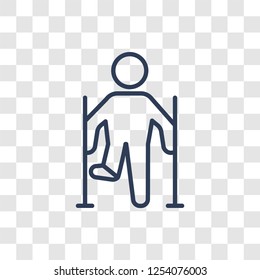 Broken leg icon. Trendy linear Broken leg logo concept on transparent background from Health and Medical collection