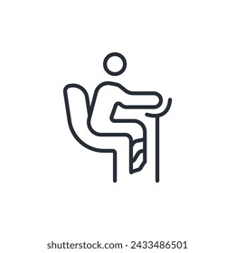 broken leg icon. vector.Editable stroke.linear style sign for use web design,logo.Symbol illustration.