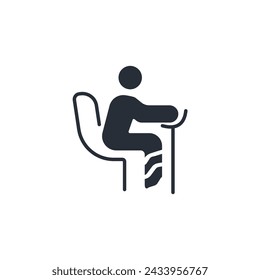 broken leg icon. vector.Editable stroke.linear style sign for use web design,logo.Symbol illustration.