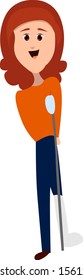 Broken leg, illustration, vector on white background.
