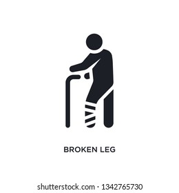 broken leg isolated icon. simple element illustration from humans concept icons. broken leg editable logo sign symbol design on white background. can be use for web and mobile