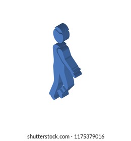 broken leg isometric left top view 3D icon
