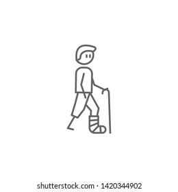 Broken leg, physiotherapy icon. Element of physiotherapy icon. Thin line icon for website design and development, app development. Premium icon