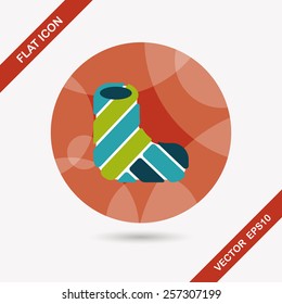 broken leg plaster flat icon with long shadow