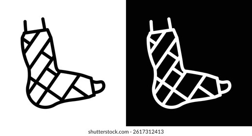 Broken leg in a plaster icon vector for web and mobile app. Symbol isolated.