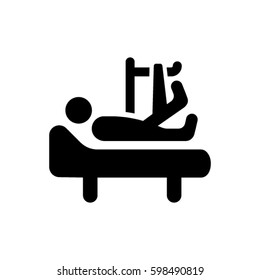Broken leg treatment icon