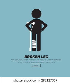 Broken Leg , vector illustration