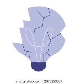 Broken Light Bulb Icon Isolated