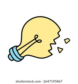 Bombilla rota. icono Ilustración vectorial