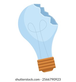 Broken light bulb representing a lack of ideas, a creative block, or a problem solving challenge