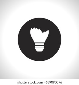 Broken light bulb vector flat icon