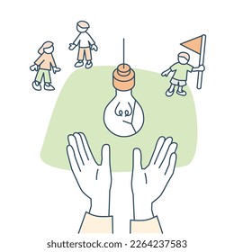 A broken light and a supporting hand.
people are watching