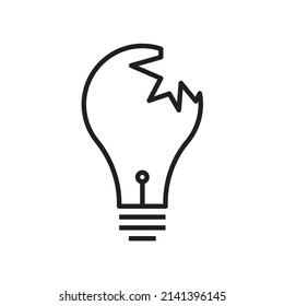 Broken lightbulb icon design. vector illustration