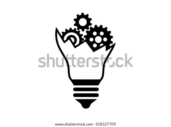 Broken Lightbulb Icon On White Background Stock Vector Royalty