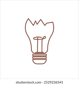 Broken Lightbulb - A shattered bulb symbolizes failure or new beginnings