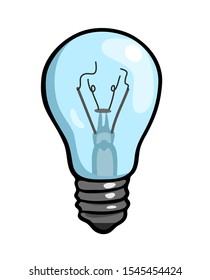 The broken lightbulb. Vector cartoon illustration. Isolated on white.