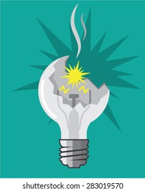 Broken Lightbulb Vector Illustration