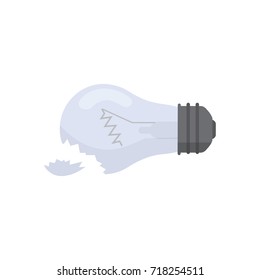 Broken Lightbulb Vector Illustration