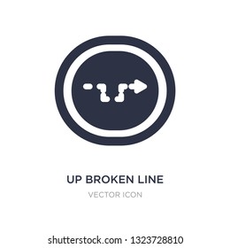up broken line arrow icon on white background. Simple element illustration from UI concept. up broken line arrow sign icon symbol design.