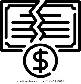 broken line icon illustration vector