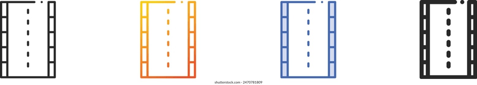 broken line icon.Thin Linear, Gradient, Blue Stroke and bold Style Design Isolated On White Background