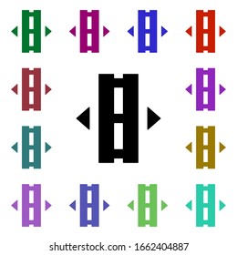 Icono de estilo multicolor de la carretera de línea rota. Glifo simple, vector plano de iconos web para ui y ux, sitio web o aplicación móvil