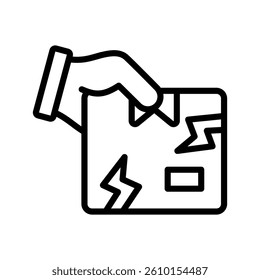 Broken Line Vector Illustration On White Background.