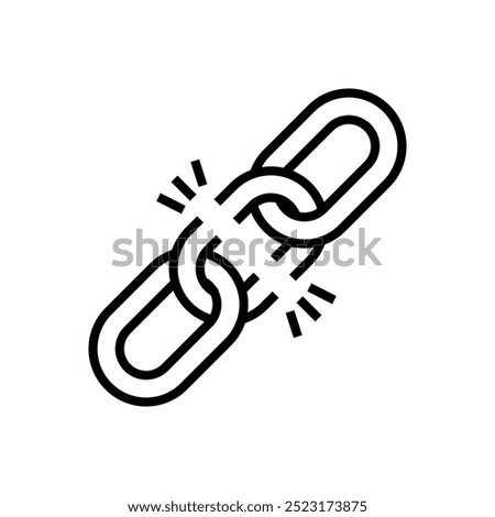 Broken link, broken chain line icon vector