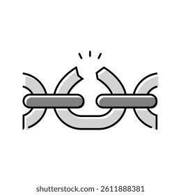 broken link color icon vector. broken link sign. isolated symbol illustration