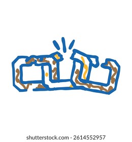 broken link doodle icon sketch vector. broken link sign. isolated symbol illustration