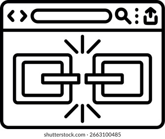 Broken Link Filled Style Icon Design