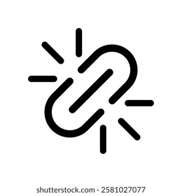 Broken link icon.for apps and websites. Flat style symbol vector illustration isolated design.