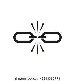 Broken link icon. Broken chain link symbol. Vector illustration. EPS 10.