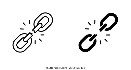 Colección de diseño de icono de Enlace roto. Signo y Vector para diseños de interfaz de usuario