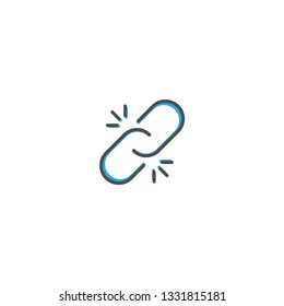Broken Link icon design. Essential icon vector illustration design