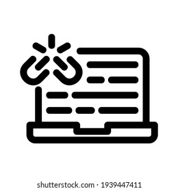 icono de vínculo roto o logotipo símbolo de signo aislado ilustración vectorial - iconos vectoriales de estilo negro de alta calidad
