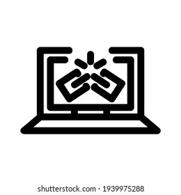 icono de vínculo roto o logotipo símbolo de signo aislado ilustración vectorial - iconos vectoriales de estilo negro de alta calidad
