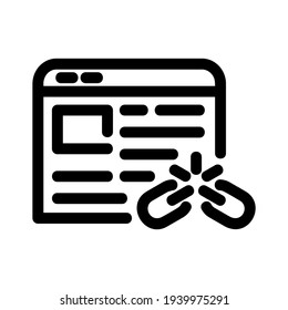 icono de vínculo roto o logotipo símbolo de signo aislado ilustración vectorial - iconos vectoriales de estilo negro de alta calidad
