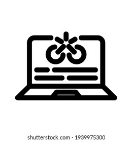 icono de vínculo roto o logotipo símbolo de signo aislado ilustración vectorial - iconos vectoriales de estilo negro de alta calidad

