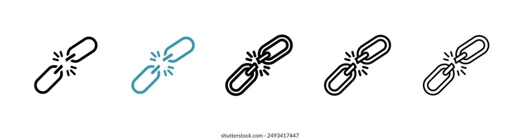 Paquete de iconos de Enlace roto. estilo de línea EPS 10