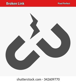 Broken Link Icon. Professional, pixel perfect icon optimized for both large and small resolutions. EPS 8 format.