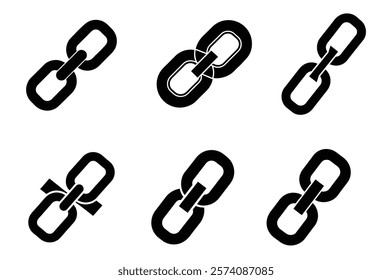 Broken Link icon Silhouette Template