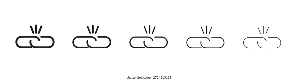 Icono de Enlace roto. Estilo de contorno simple. Elementos gráficos.