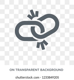 Broken link icon. Trendy flat vector Broken link icon on transparent background from Programming collection. 