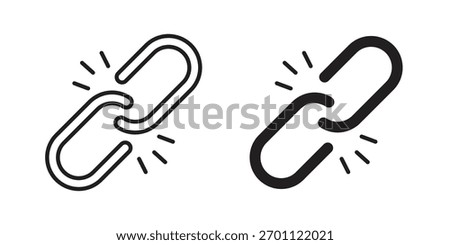 Broken link icon vector glyph flat and trendy stroke line pack