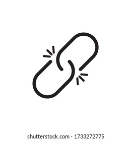 Broken link icon vector illustration