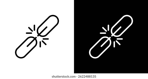 Icono de Enlace roto Ilustración vectorial EPS