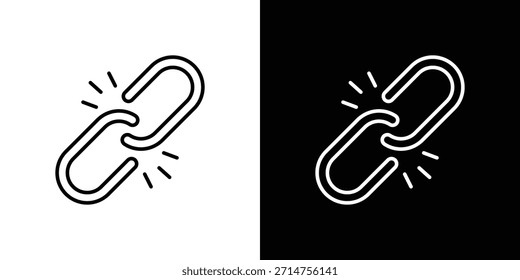 Iconos rotos del Enlace. iconos del vector del dibujo de la línea