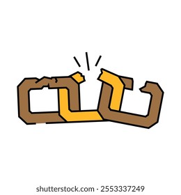 vetor de ícone de linha de link quebrada. sinal de link quebrado. ilustração de símbolo isolado