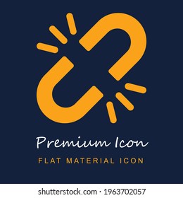 Broken Link premium material ui ux isolated vector icon in navy blue and orange colors